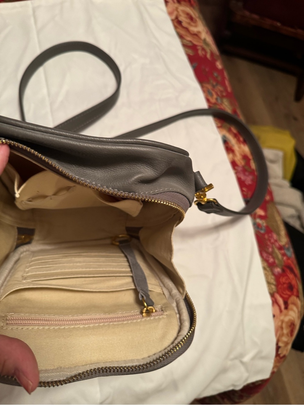 Minooy Pebbled Leather Tote in Taupe - Picture 2 of 8